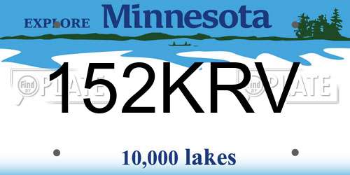 152KRV Minnesota License Plate