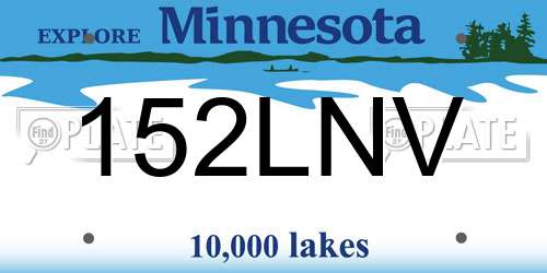 152LNV Minnesota License Plate