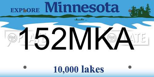 152MKA Minnesota License Plate