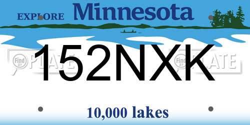 152NXK Minnesota License Plate