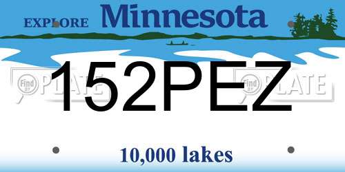 152PEZ Minnesota License Plate