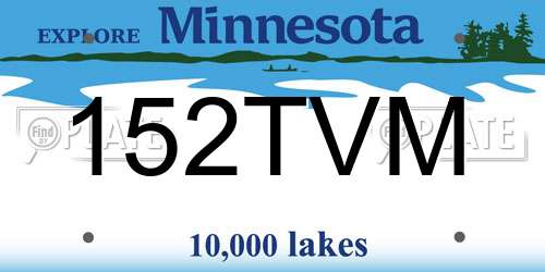 152TVM Minnesota License Plate