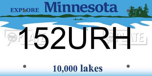 152URH Minnesota License Plate