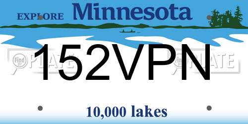 152VPN Minnesota License Plate