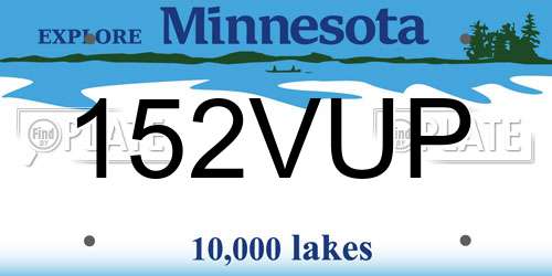 152VUP Minnesota License Plate