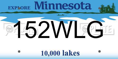 152WLG Minnesota License Plate