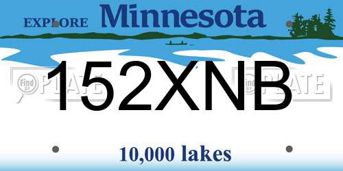 152XNB Minnesota License Plate