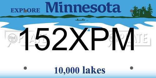 152XPM Minnesota License Plate