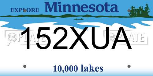 152XUA Minnesota License Plate