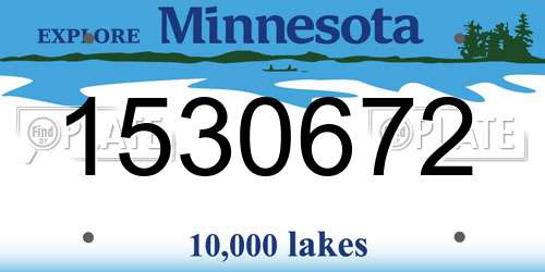 1530672 Minnesota License Plate