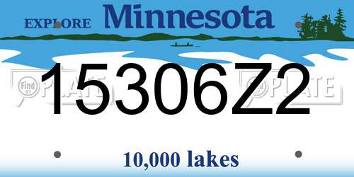 15306Z2 Minnesota License Plate