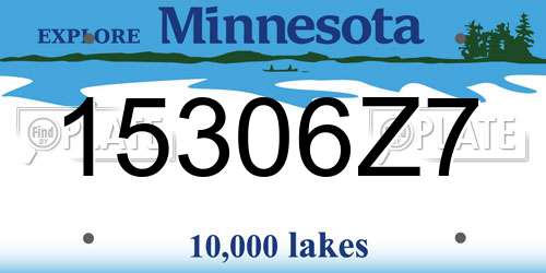 15306Z7 Minnesota License Plate