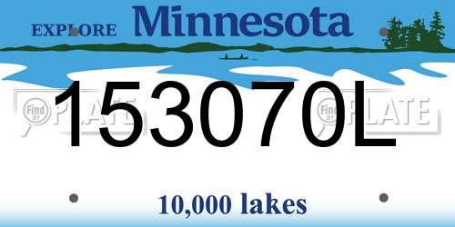 153070L Minnesota License Plate