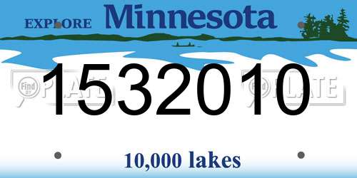 1532010 Minnesota License Plate