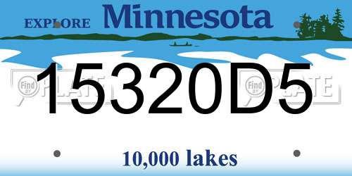 15320D5 Minnesota License Plate