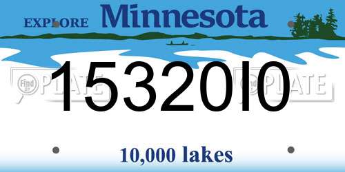 15320I0 Minnesota License Plate