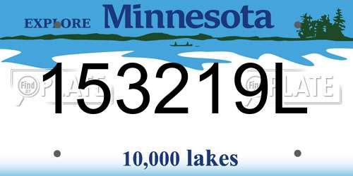 153219L Minnesota License Plate