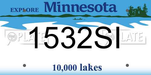1532SI Minnesota License Plate