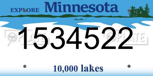 1534522 Minnesota License Plate