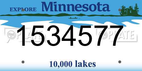 1534577 Minnesota License Plate