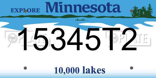 15345T2 Minnesota License Plate