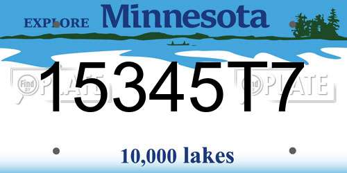 15345T7 Minnesota License Plate
