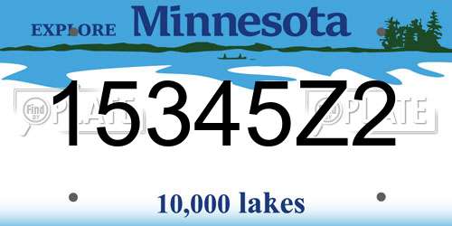 15345Z2 Minnesota License Plate