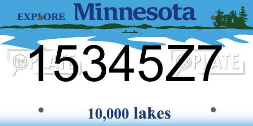 15345Z7 Minnesota License Plate