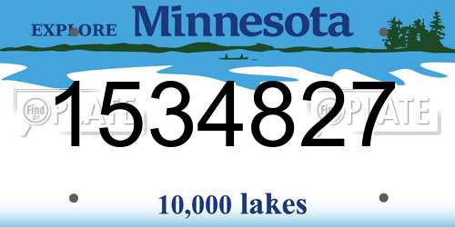 1534827 Minnesota License Plate