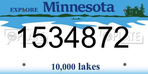 1534872 Minnesota License Plate