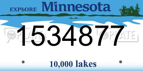1534877 Minnesota License Plate