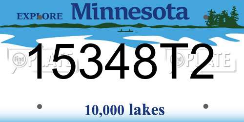 15348T2 Minnesota License Plate