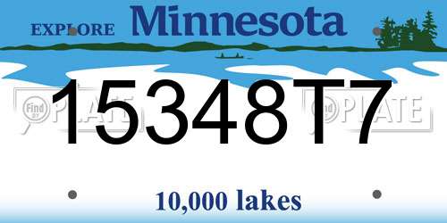 15348T7 Minnesota License Plate