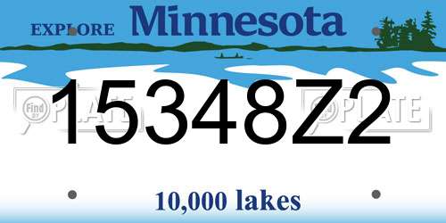 15348Z2 Minnesota License Plate