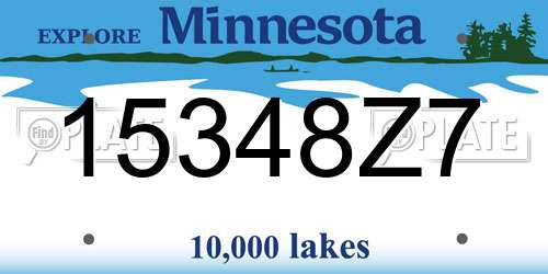 15348Z7 Minnesota License Plate