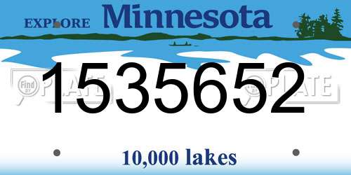 1535652 Minnesota License Plate