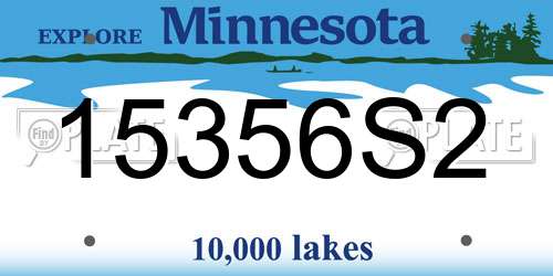15356S2 Minnesota License Plate