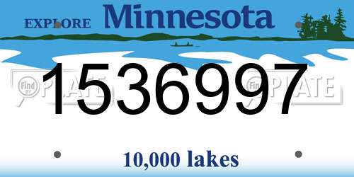 1536997 Minnesota License Plate