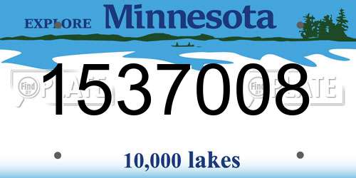 1537008 Minnesota License Plate