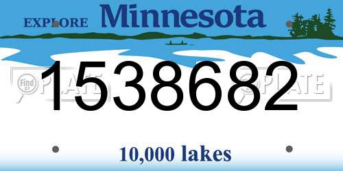 1538682 Minnesota License Plate