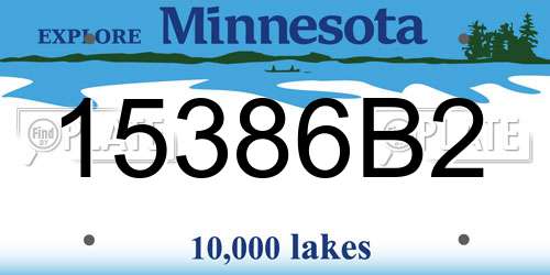 15386B2 Minnesota License Plate
