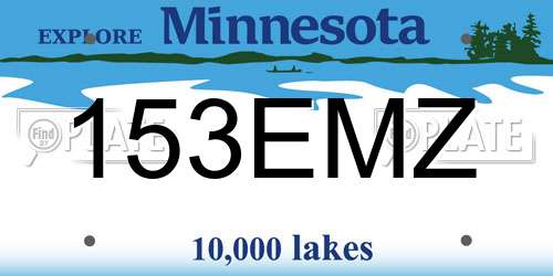 153EMZ Minnesota License Plate