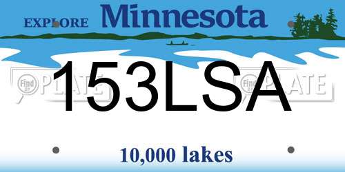 153LSA Minnesota License Plate