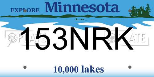 153NRK Minnesota License Plate