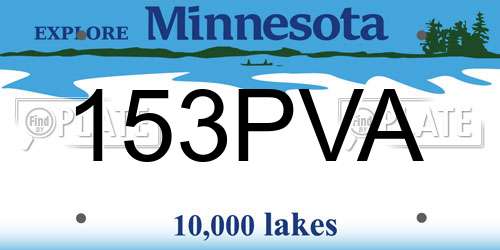 153PVA Minnesota License Plate