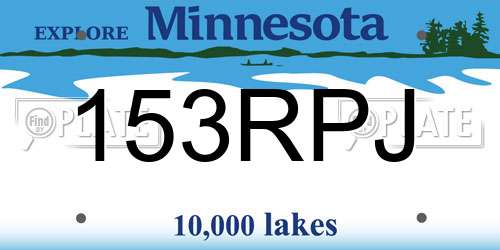 153RPJ Minnesota License Plate