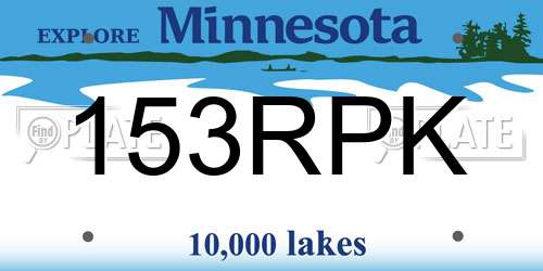 153RPK Minnesota License Plate