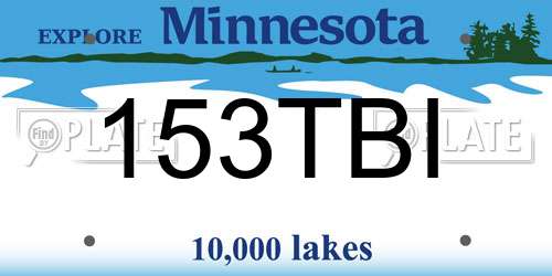 153TBI Minnesota License Plate