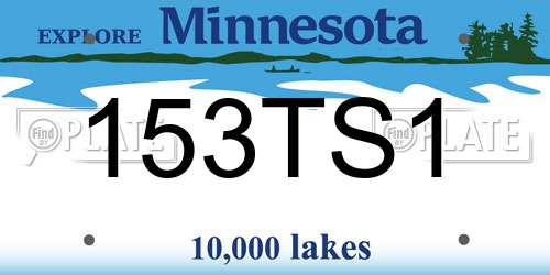 153TS1 Minnesota License Plate
