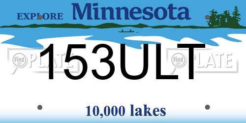 153ULT Minnesota License Plate